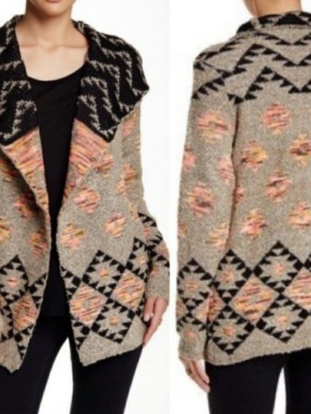Love on a Hanger Southwest Open Cardigan Women's Medium Boho Cozy